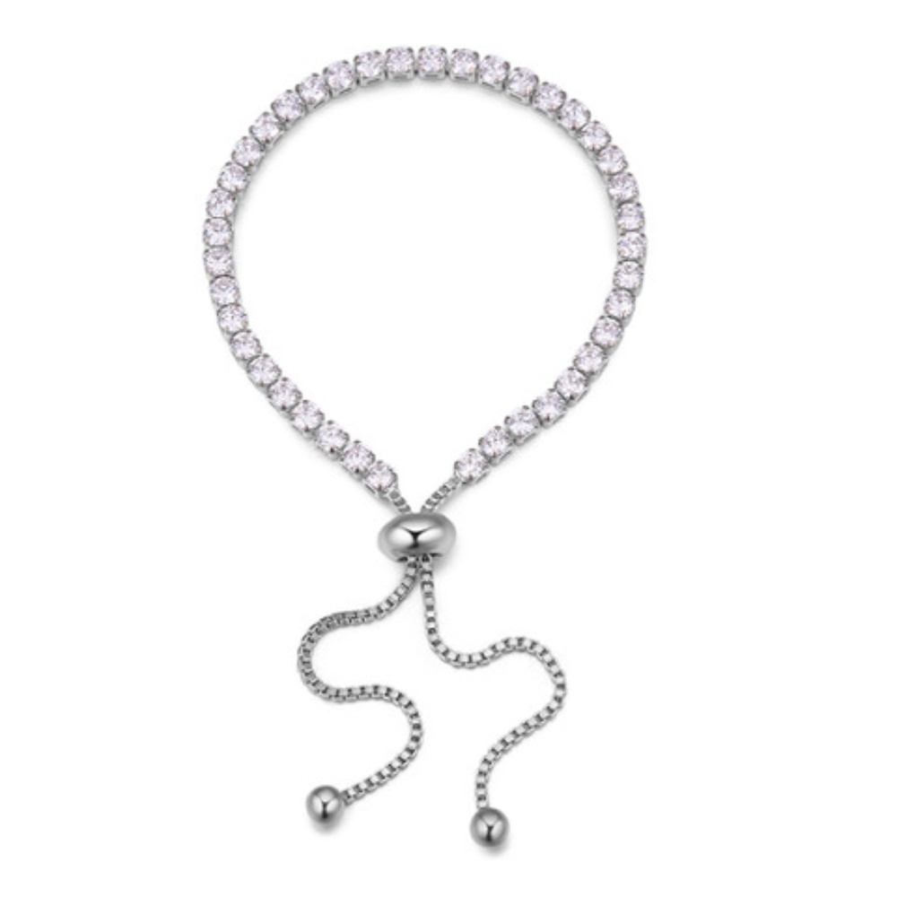 Adjustable Tennis Bracelet with Swarovski Crystals